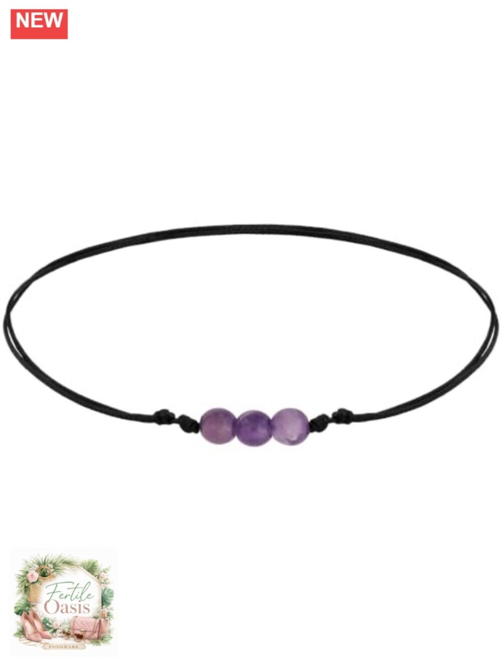 Gothic Crystal Choker Necklace Adjustable Wax Cord Boho Layering Jewelry
